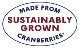 Made from sustainably grown cranberries